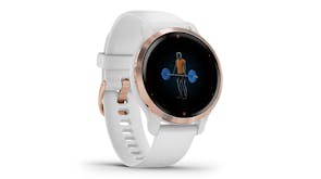 Garmin Venu 2S - Rose Gold Bezel with White Case and Silicone Band