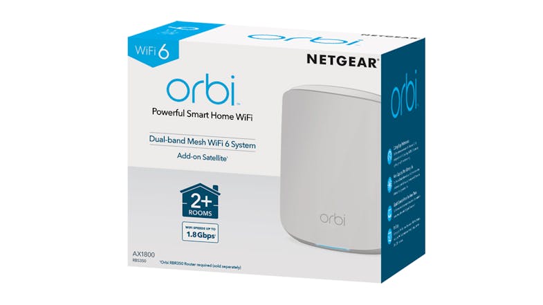 Netgear Orbi RBS350 AX1800 Dual-band Mesh Wifi 6 System - Add-On Satellite