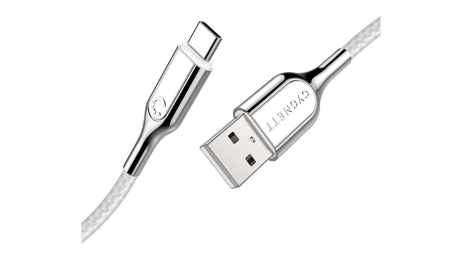 Cygnett Armoured USB-C To USB-A 1M - White