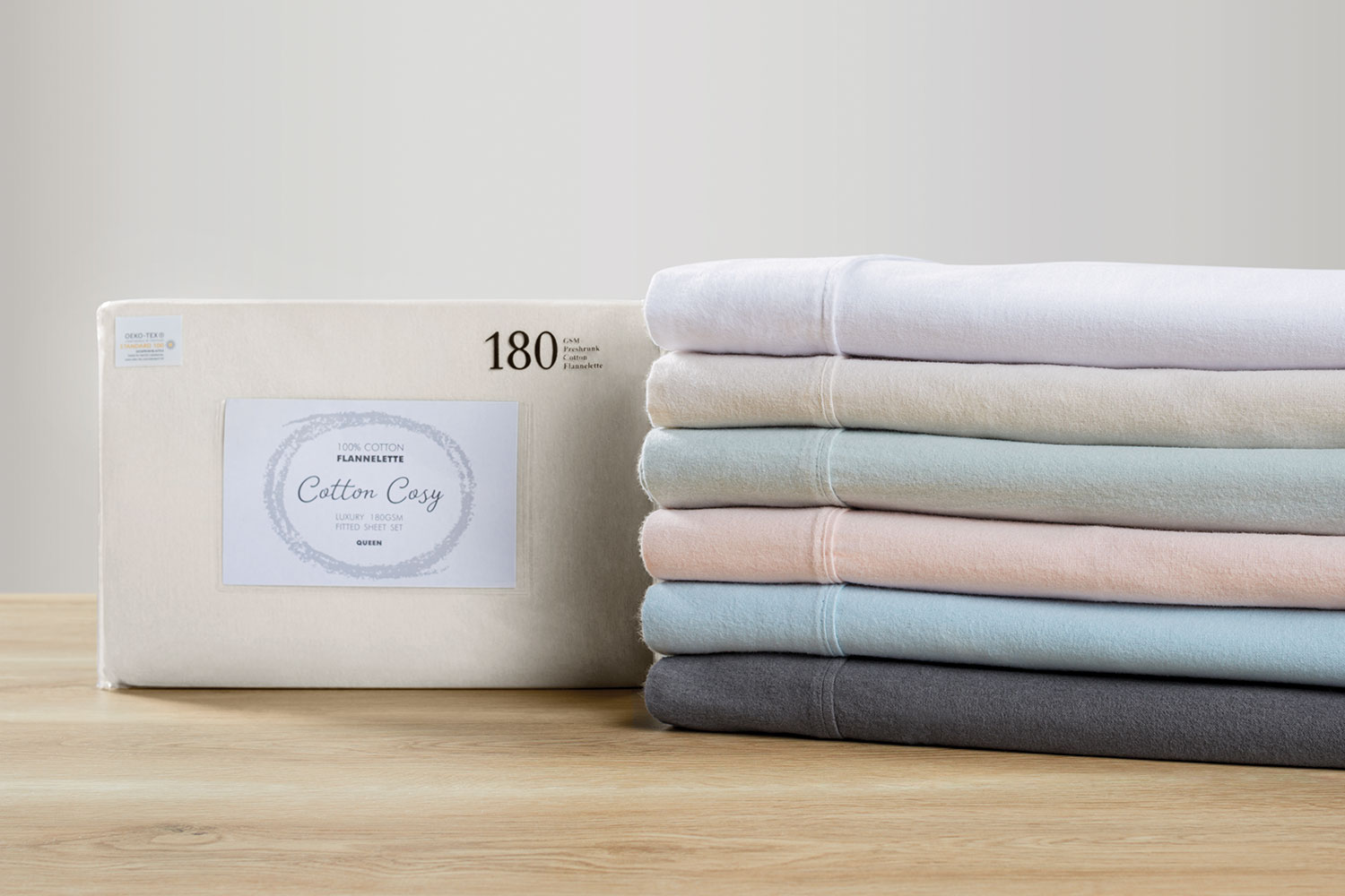 180gsm White Flannelette Sheet Set by Cotton Cosy Harvey Norman New