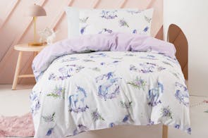 Floral Unicorn Duvet Cover Set by Squiggles