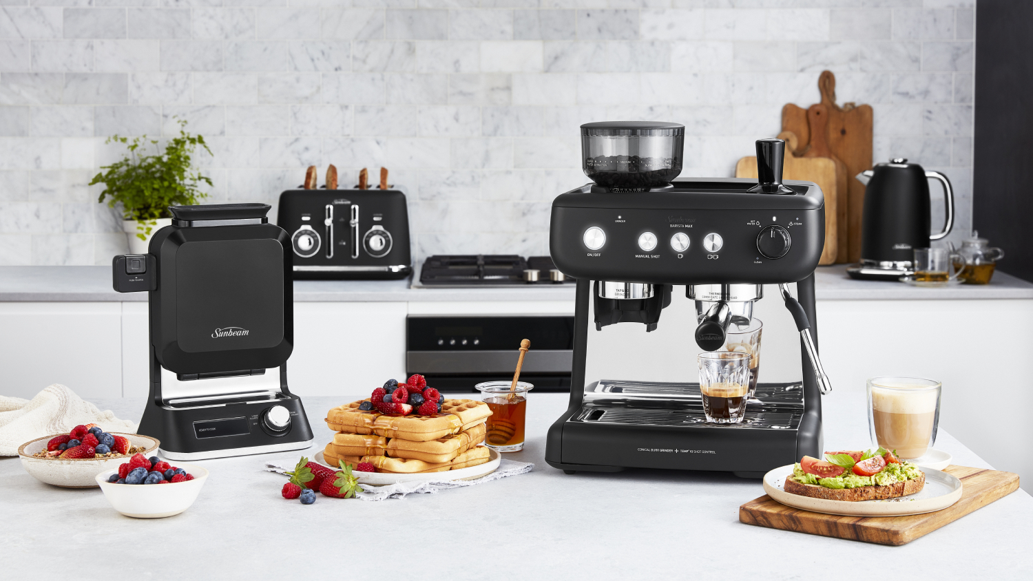 Sunbeam Vertical Waffle Maker Black Harvey Norman New Zealand