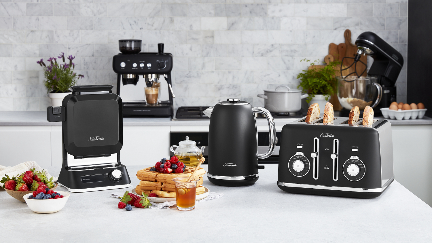 Sunbeam Vertical Waffle Maker Black Harvey Norman New Zealand