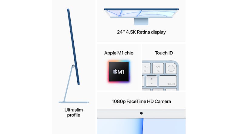 Apple iMac 24" M1 8-Core CPU & 8-Core GPU 8GB-RAM 256GB-SSD with Retina 4.5K Display - Pink (2021)