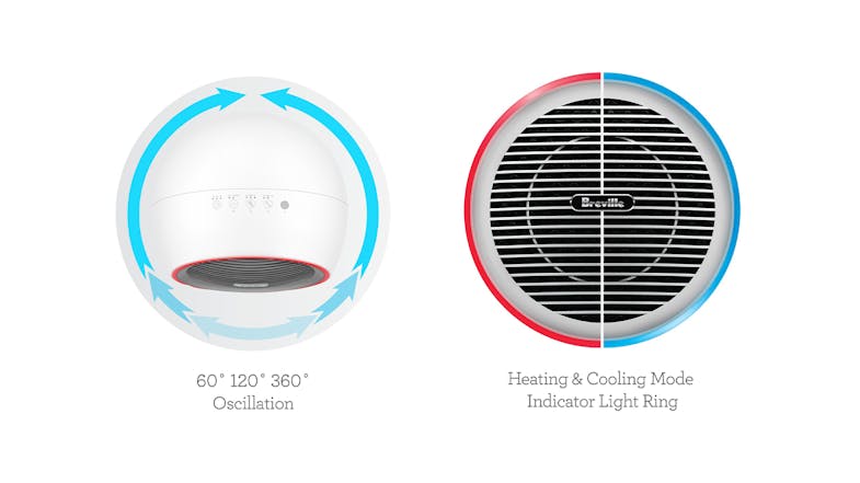 Breville the AirRounder Plus Connect 3-in-1 Heater, Fan and Purifier