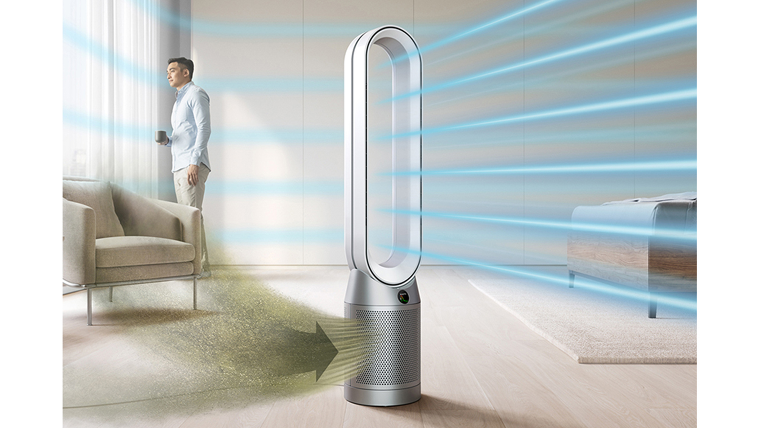 Dyson TP07 Purifier Cool Tower Fan - White/Silver | Harvey Norman