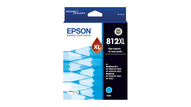 Epson 812XL High Capacity DURABrite Ultra Ink Cartridge - Cyan