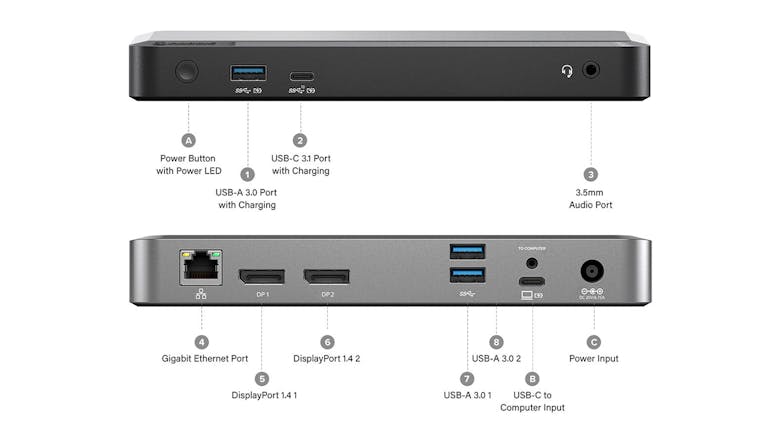 Alogic USB-C Dual 4K Display Universal Docking Station - DX2 with 65W Power Delivery