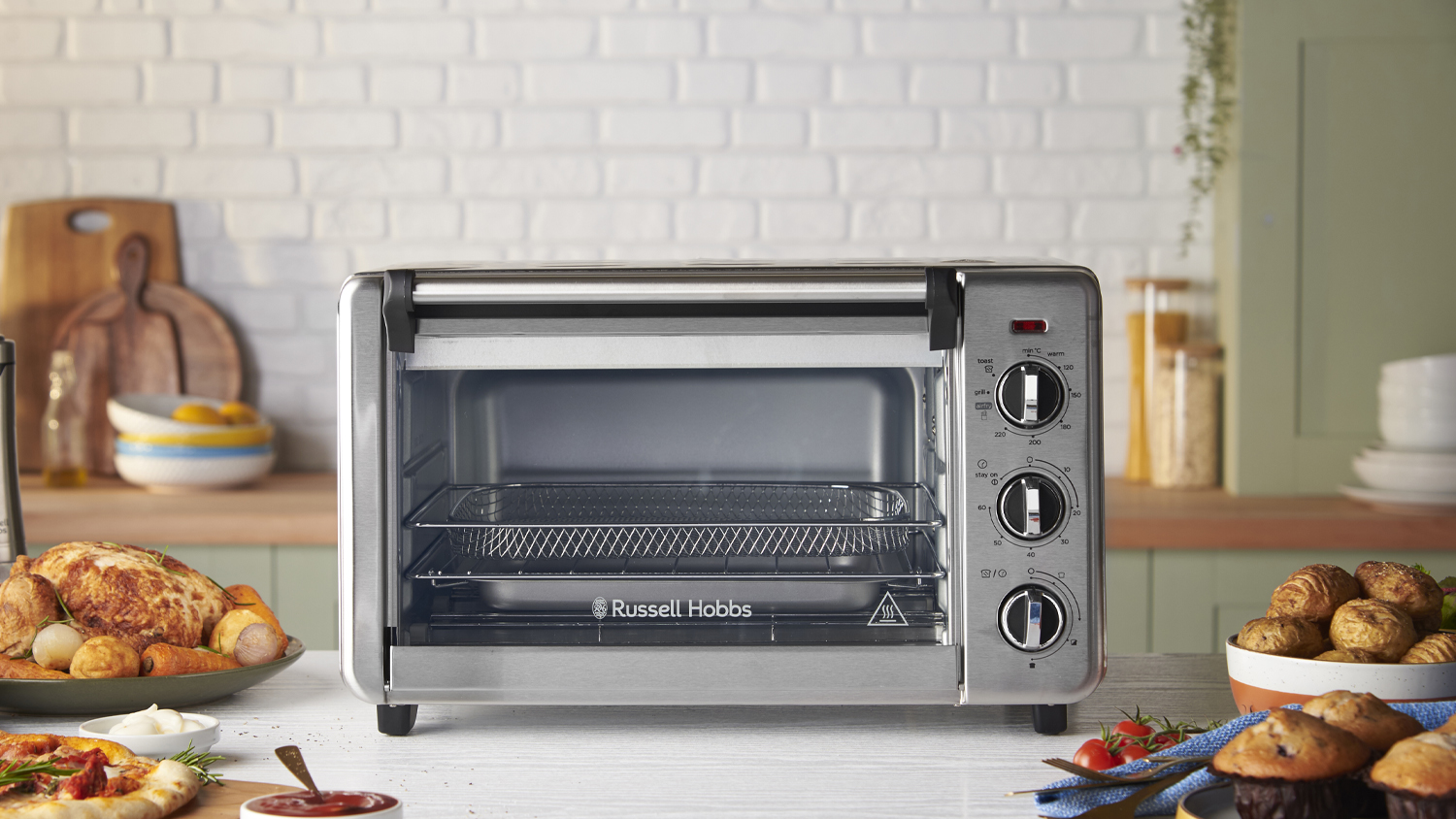 Russell Hobbs 20L Air Fry Crisp 'N Bake Toaster Oven - Stainless Steel (RHTOV25)