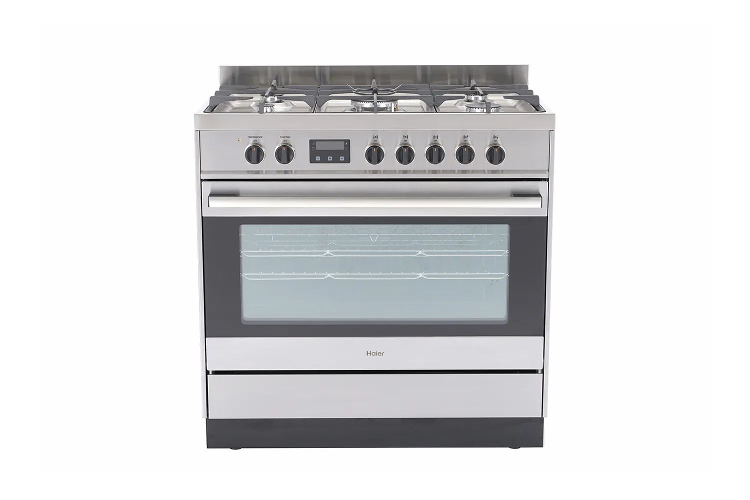 Haier 90cm Dual Fuel Freestanding Oven with Burner Gas Cooktop