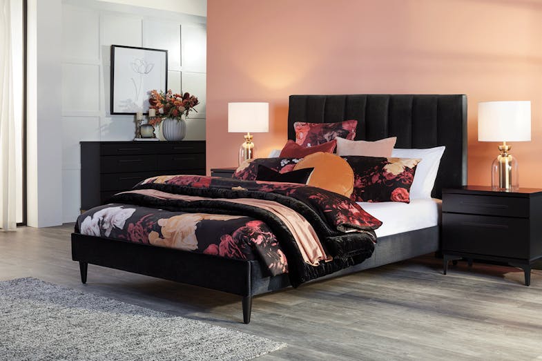 Waterfall Queen Bed Frame by Nero Furniture - Black