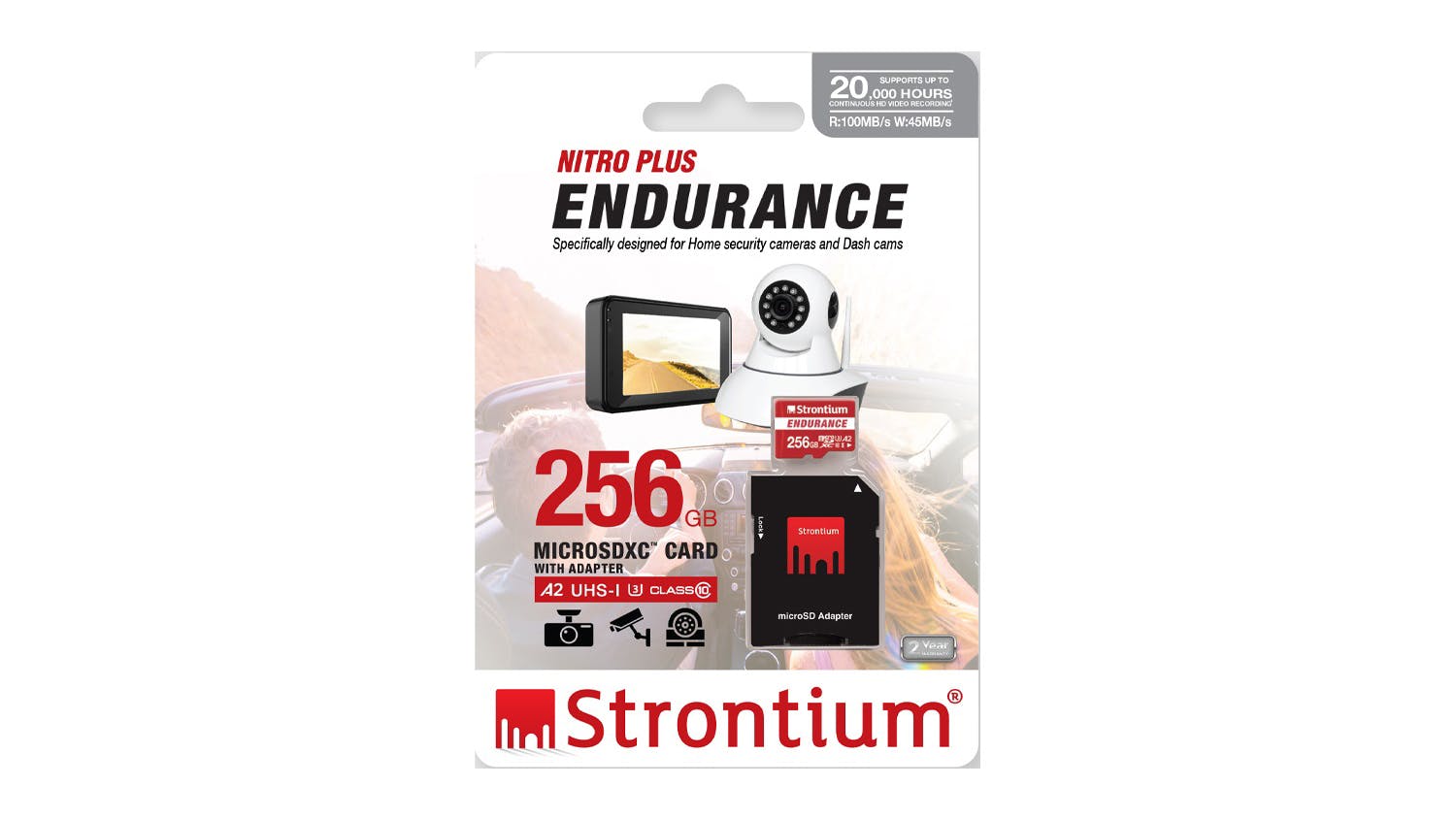 Strontium Nitro Plus Endurance A2 microSD Card with SD Adapter - 256GB