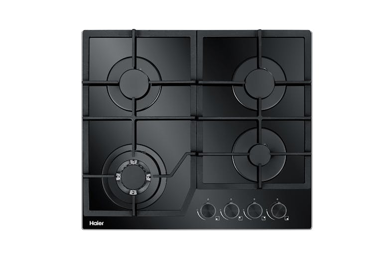 Haier 60cm 4 Burner Gas on Glass Cooktop - Black Glass (HCG604WFCG3)