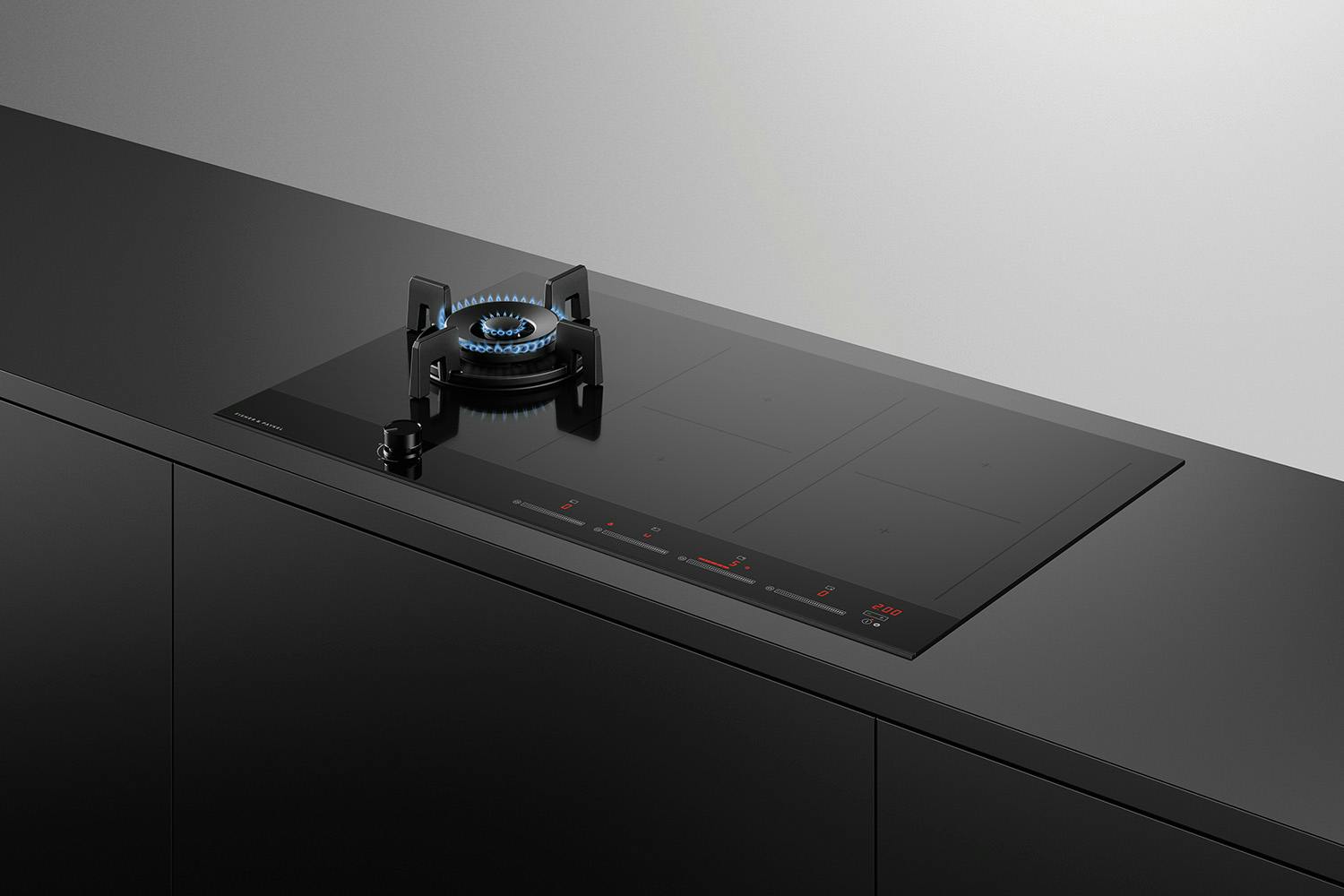 Fisher & Paykel 90cm 4 + 1 Zone Gas with Induction Cooktop - Black Glass (Series 9/CGI905DNGTB4)