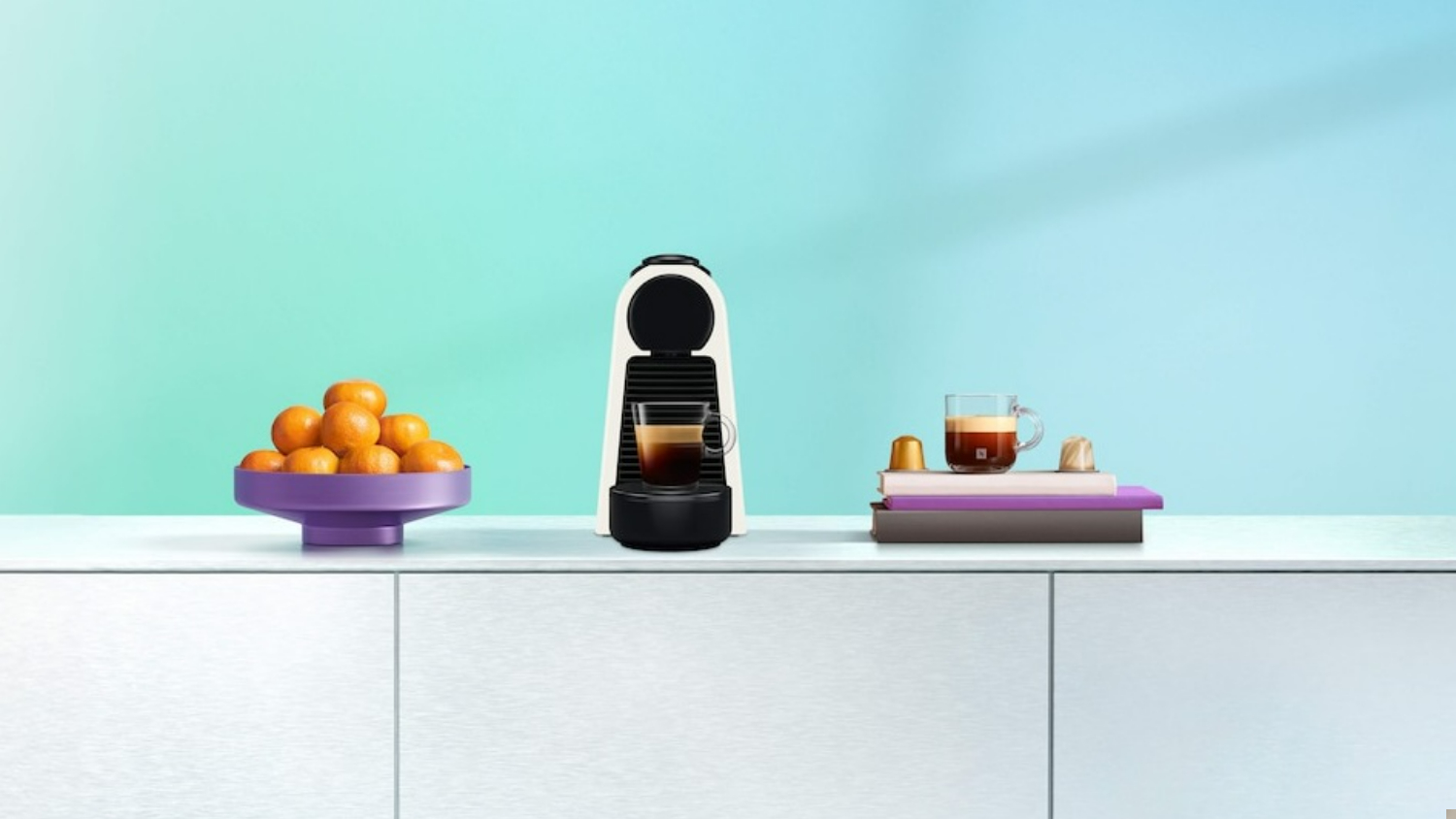 Nespresso DeLonghi Essenza Mini Solo Capsule Espresso Machine - Pure White (EN85WSOLO)