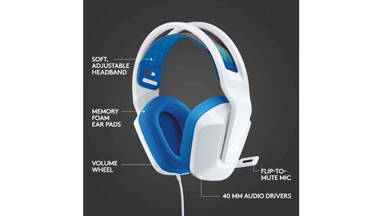 Logitech G335 Wired Gaming Headset - White