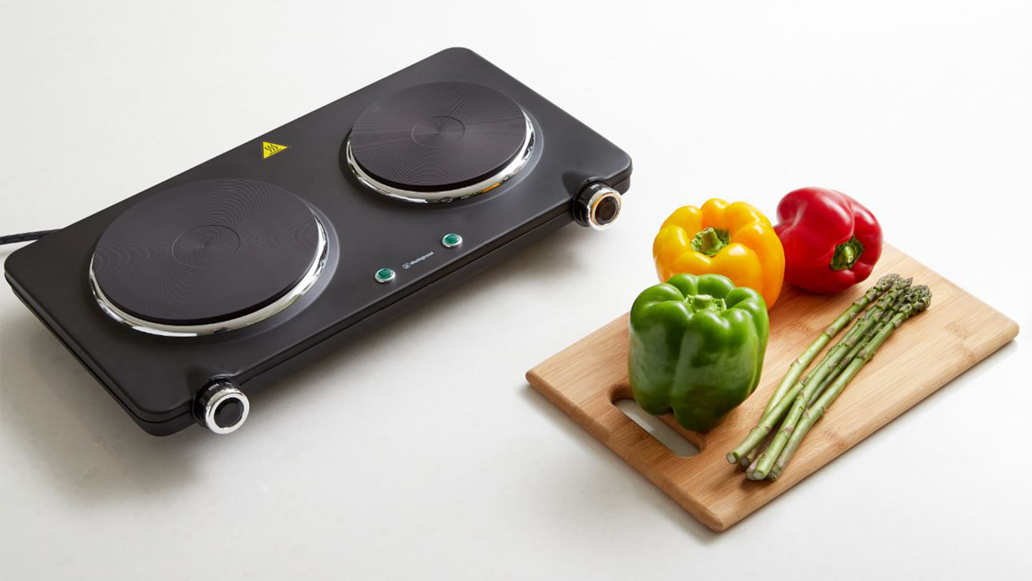 Westinghouse 1500W Double Hot Plate Portable Cooktop Matte Black
