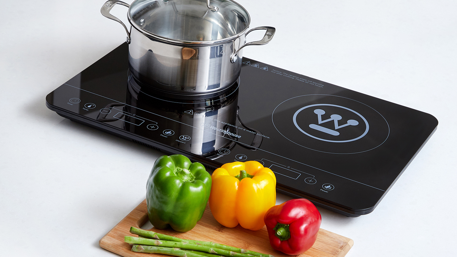 Westinghouse 2400W Double Induction Portable Cooktop - Black (WHIC02K)