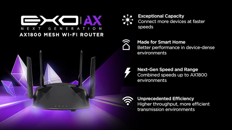 D-Link DIR-X1860 EXO AX1800 Wi-Fi 6 Router