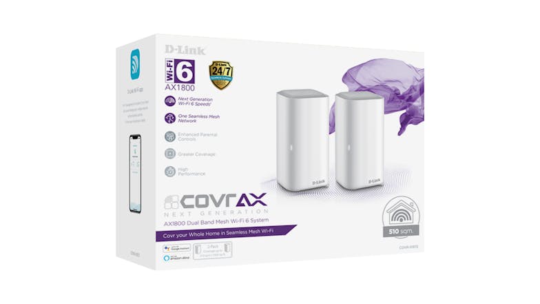 D-Link COVR-X1872 AX1800 Dual Band Seamless Mesh Wi-Fi 6 System - 2 Pack