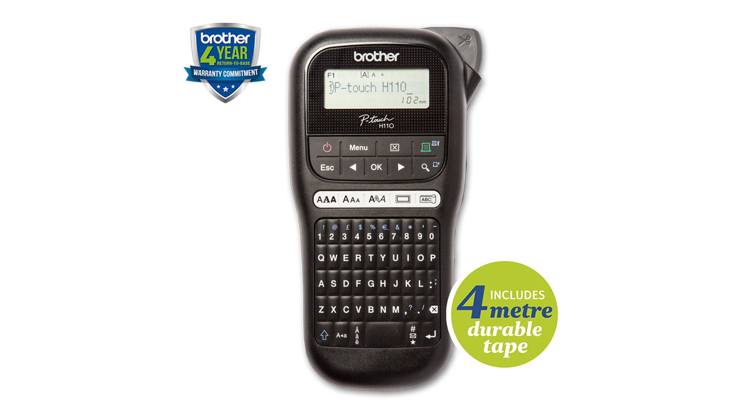 Brother PTH110BK Portable Label Maker - Black