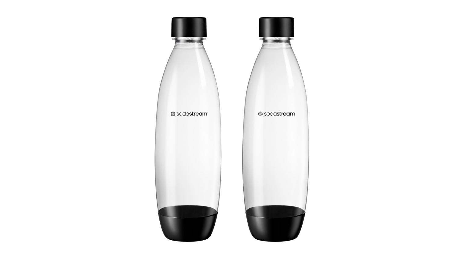 Set of two transparent SodaStream bottles