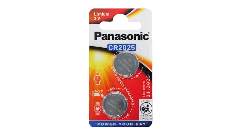 Panasonic 3V CR-2025 Lithium Coin Battery - 2 Pack