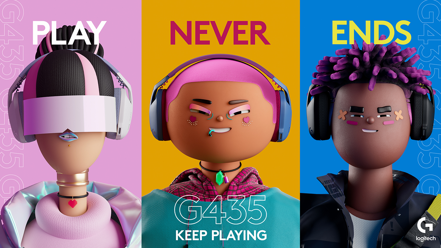 Logitech G435 LIGHTSPEED Wireless Gaming Headset - White