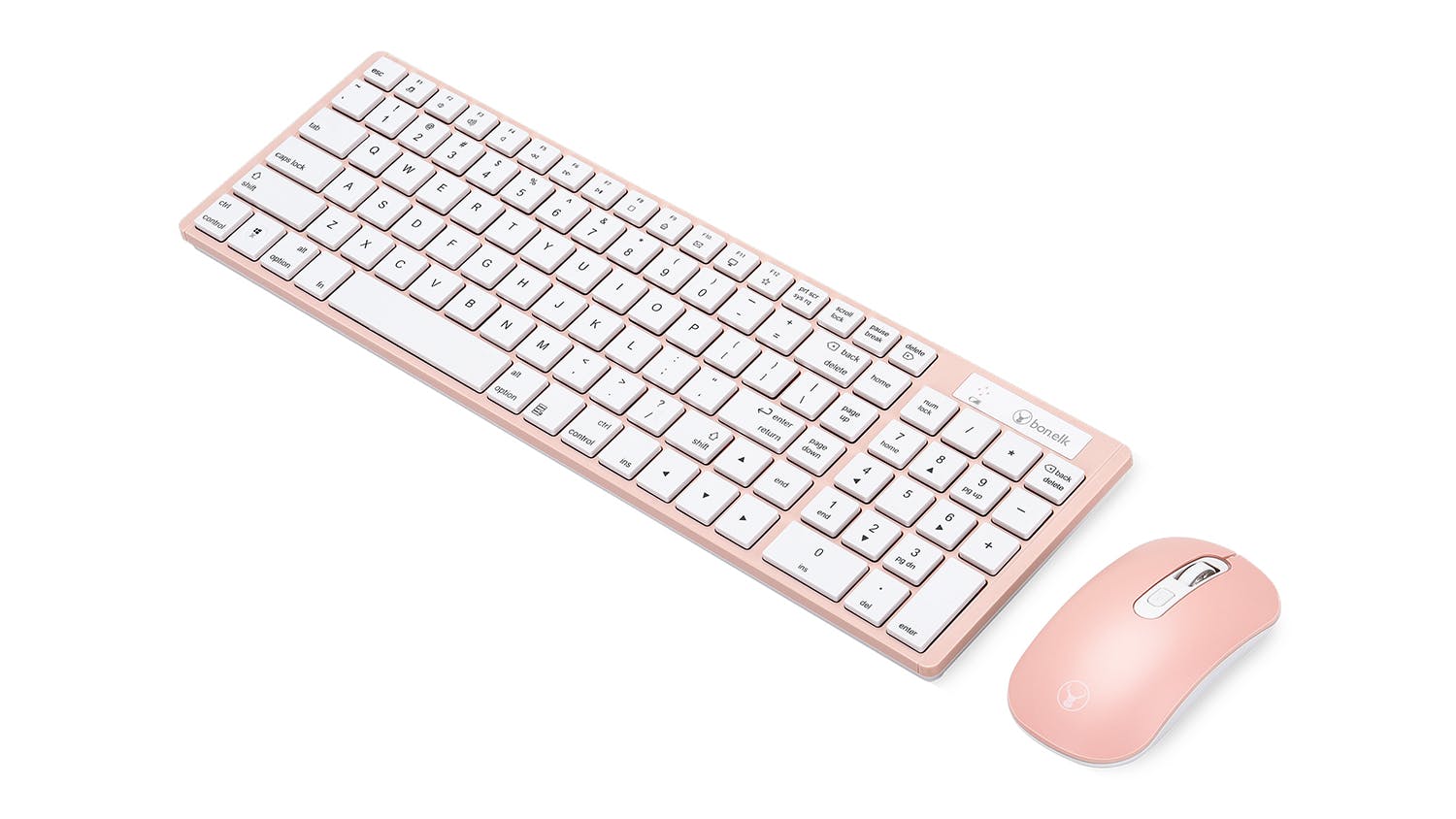Bon.Elk Slim Wireless Keyboard and Mouse Combo KM-322 - Salmon