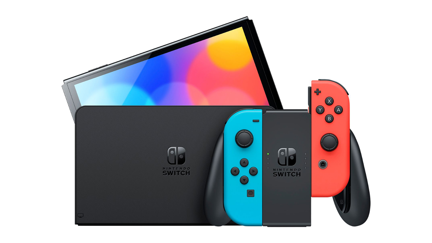 Nintendo Switch OLED Model Console - Neon Blue and Red Joy-Con