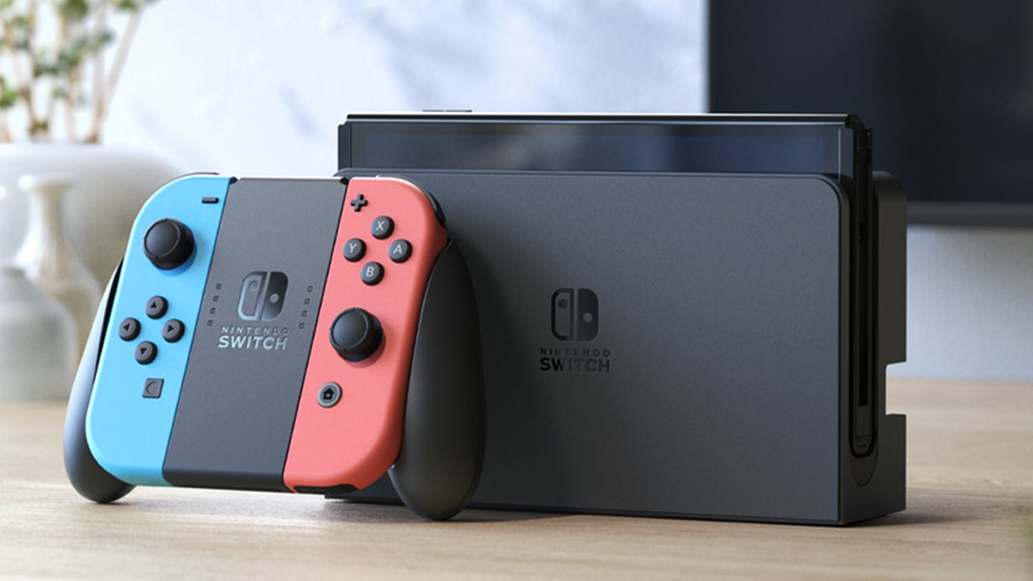 Nintendo Switch OLED Model - Neon Blue and Red Joy-Con, Black Dock