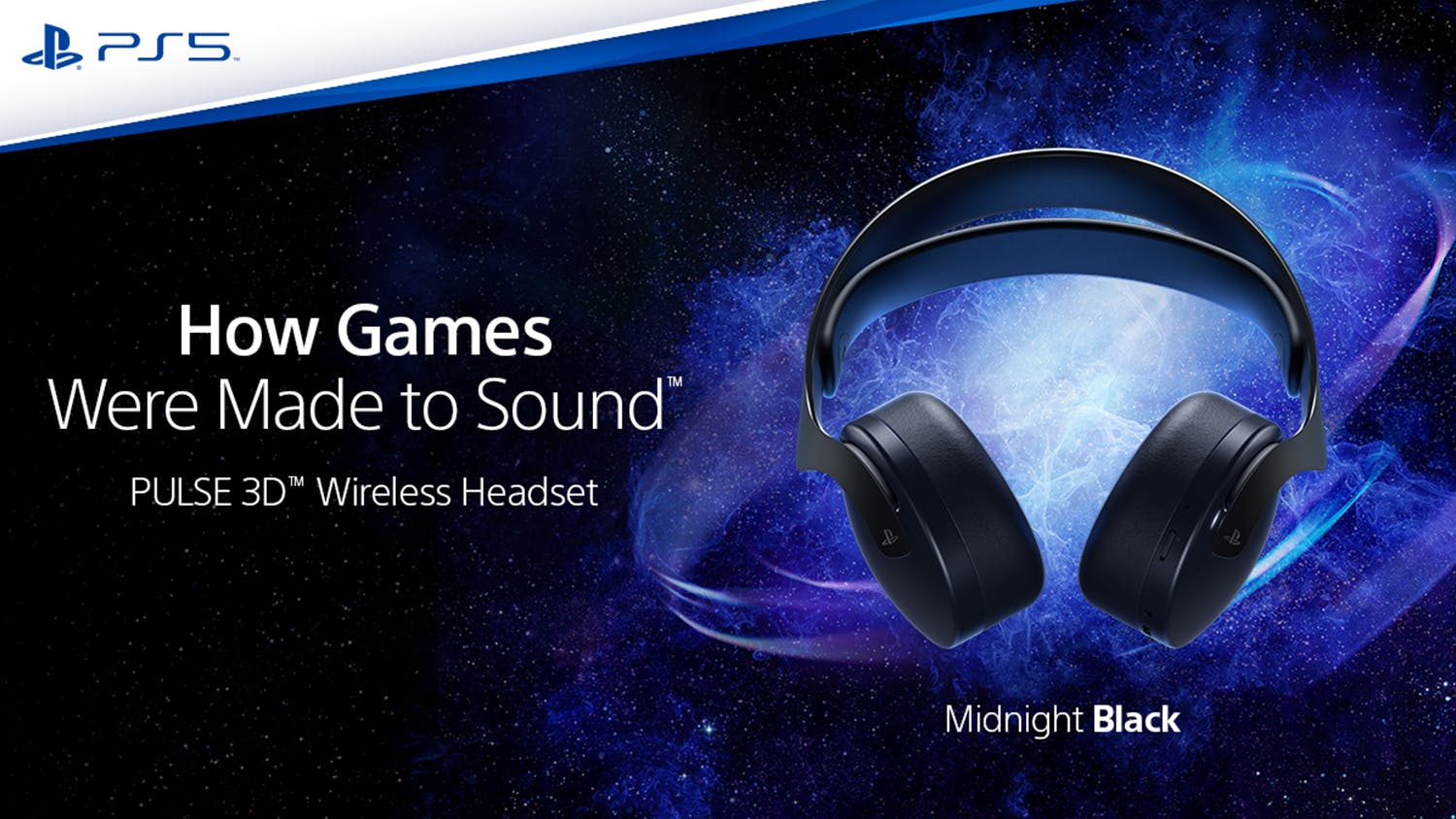 PlayStation 5 PULSE 3D Wireless Headset - Midnight Black