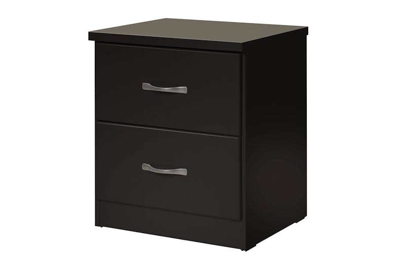 Dominic 2 Drawer Bedside by Compac Furniture - Black