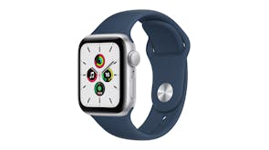 Apple Watch SE (GPS) 40mm Silver Aluminium Case with Abyss Blue Sport Band