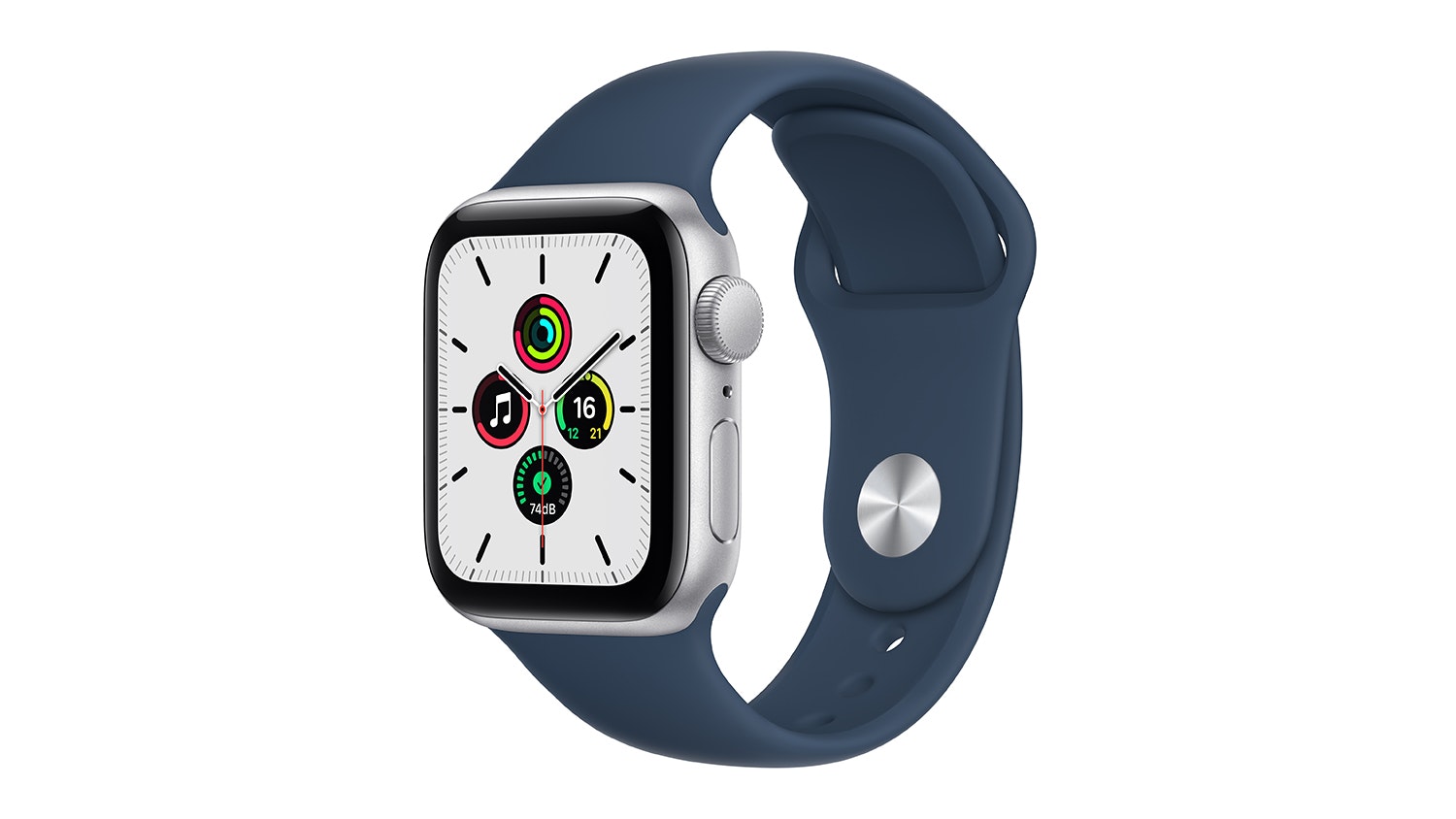 Apple Watch SE (GPS) 40mm Silver Aluminium Case with Abyss Blue Sport Band  | Harvey Norman New Zealand