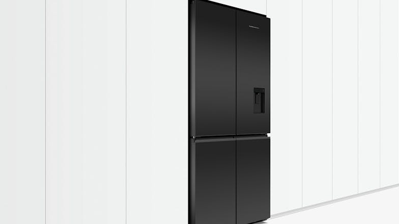 Fisher & Paykel 690L Quad Door Fridge Freezer with Ice & Water Dispenser - Black Glass (Series 7/RF730QZUVB1)