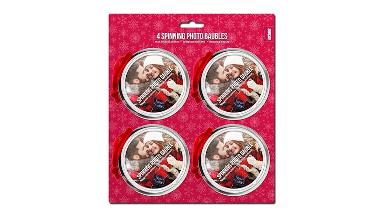 Shot2Go Spinning Flat Photo Bauble - 4 Pack