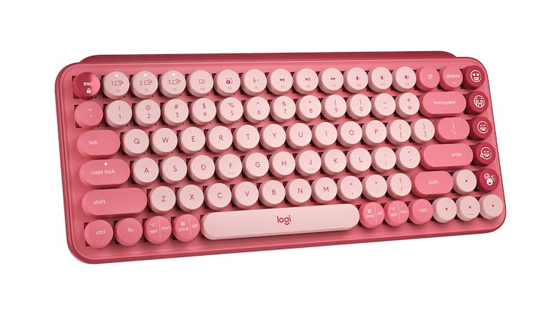 Logitech POP Keys Wireless Mechanical Keyboard with Emoji - Heartbreaker Rose