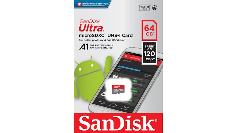 SanDisk Ultra microSD Card UHS-I/U1/A1- 64GB