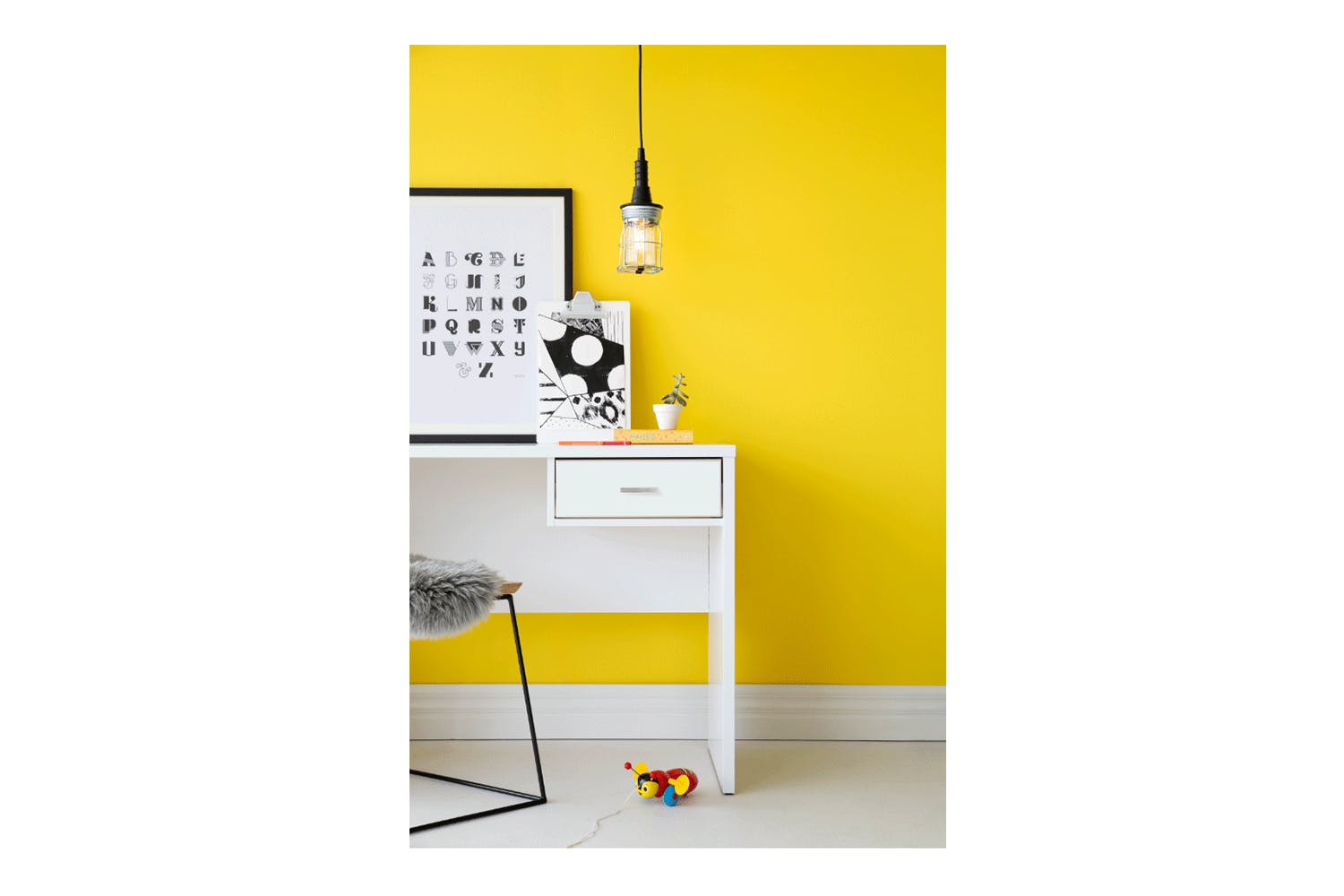 Hero 1 Drawer Desk - White