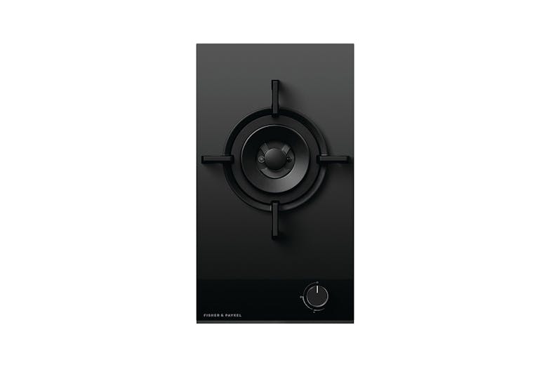 Fisher & Paykel 30cm Single Burner Natural Gas on Glass Cooktop - Black (Series 9/CG301DNGGB4)