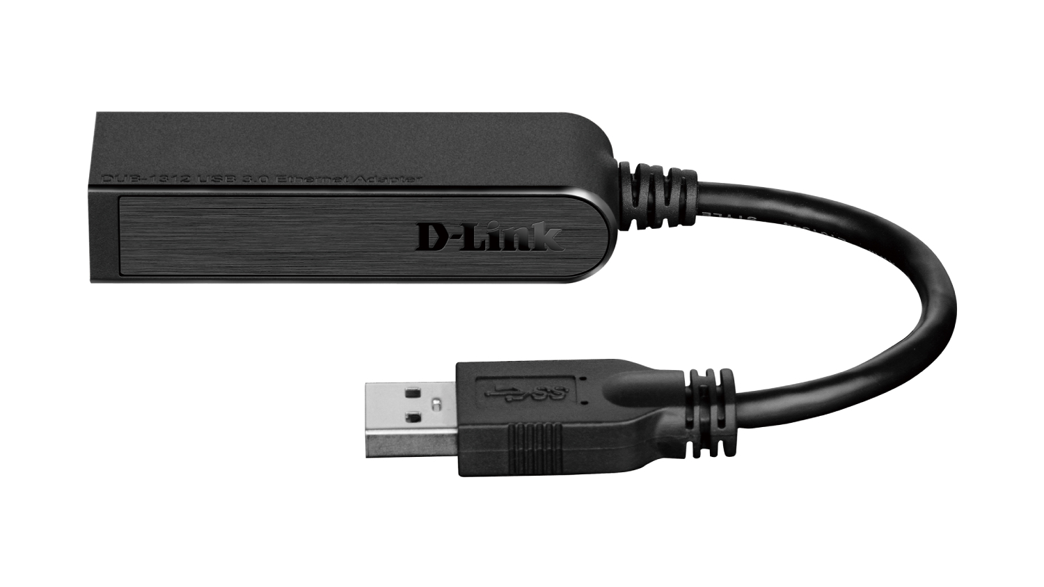 A top-down angle of an Ethernet port adapter with a “D-Link” label.