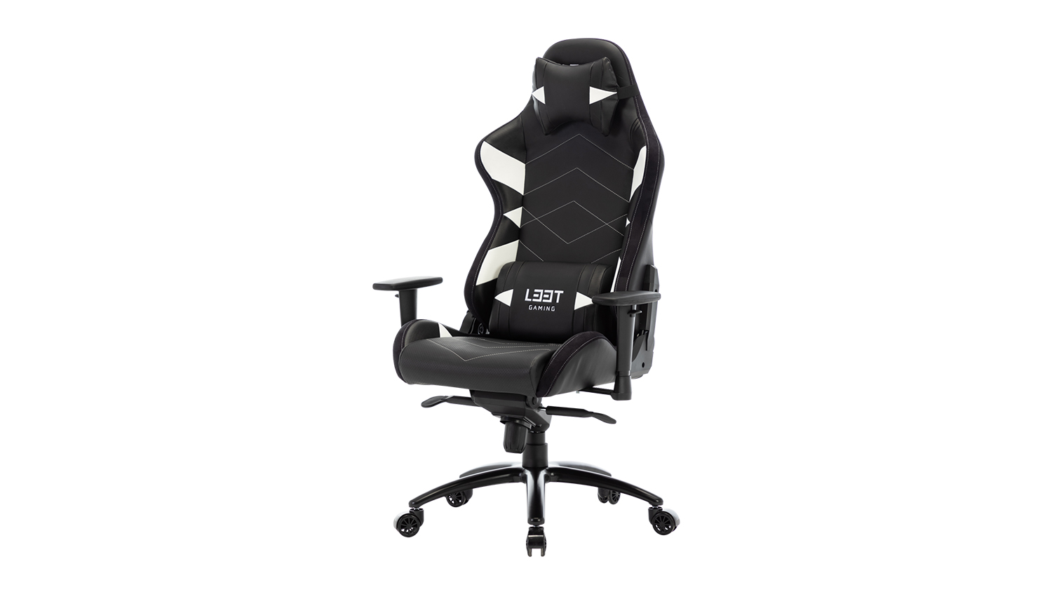 L33T Elite V4 Gaming Chair PU Leather White Harvey Norman New