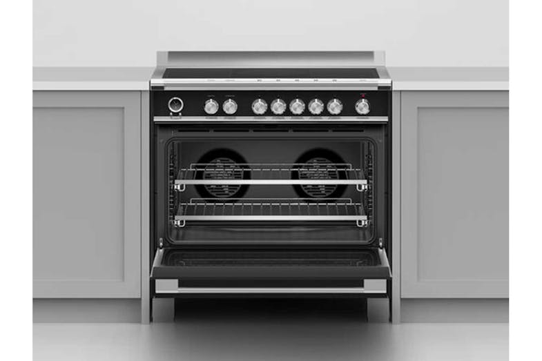 Fisher & Paykel 90cm Pyrolytic Freestanding Oven with Induction Cooktop - Black (Series 9/OR90SCI6B1)