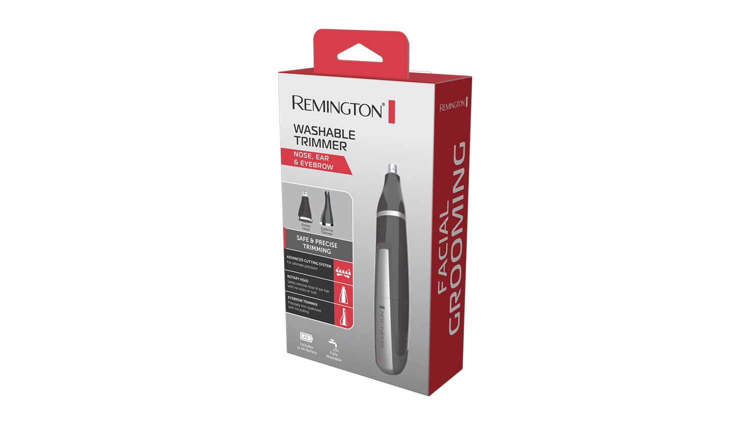 Remington Nose, Ear & Eyebrow Cordless Trimmer - Black (NE3550AU)