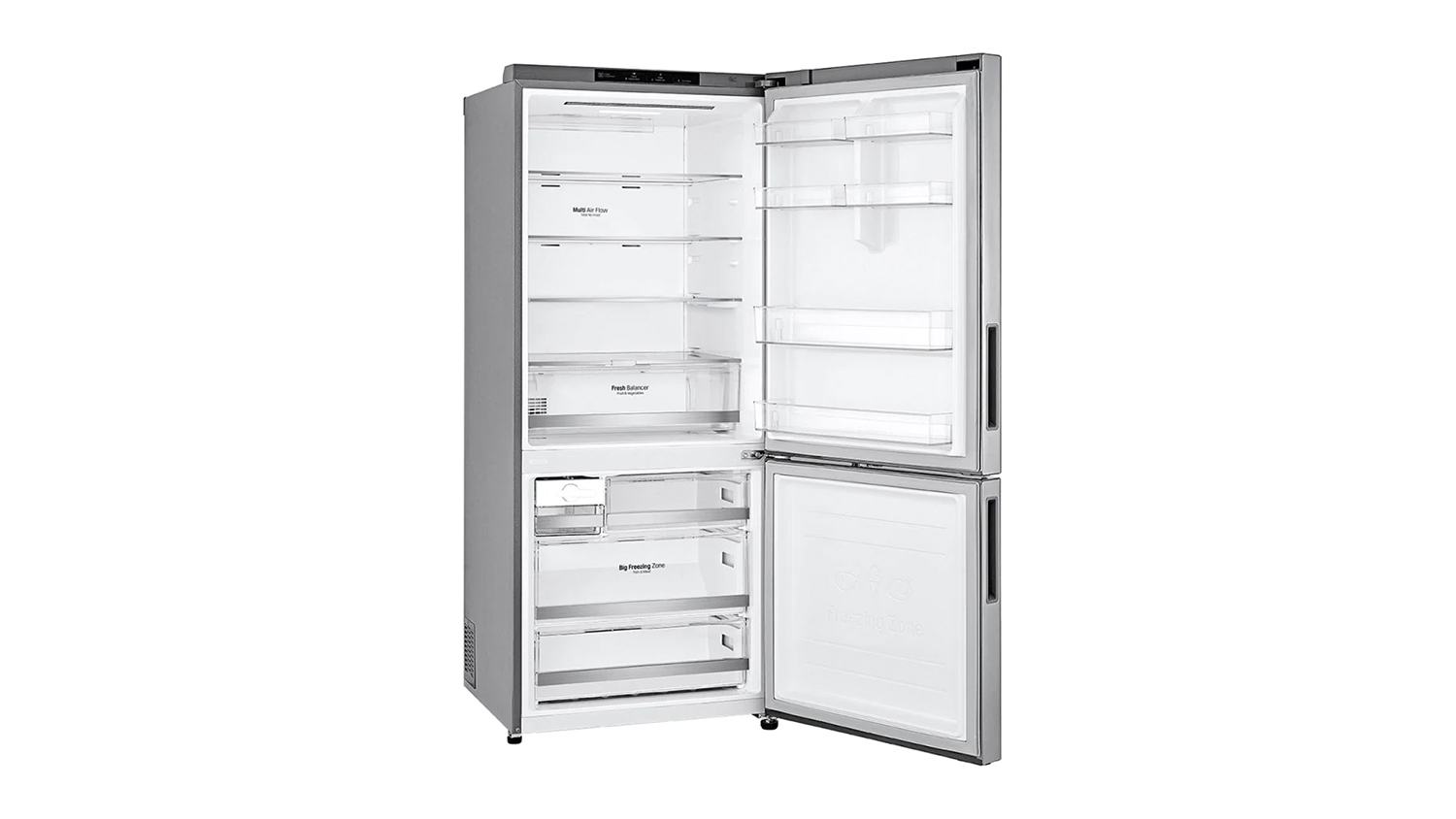 LG 420L Bottom Mount Fridge Freezer Stainless Finish (GB455PL