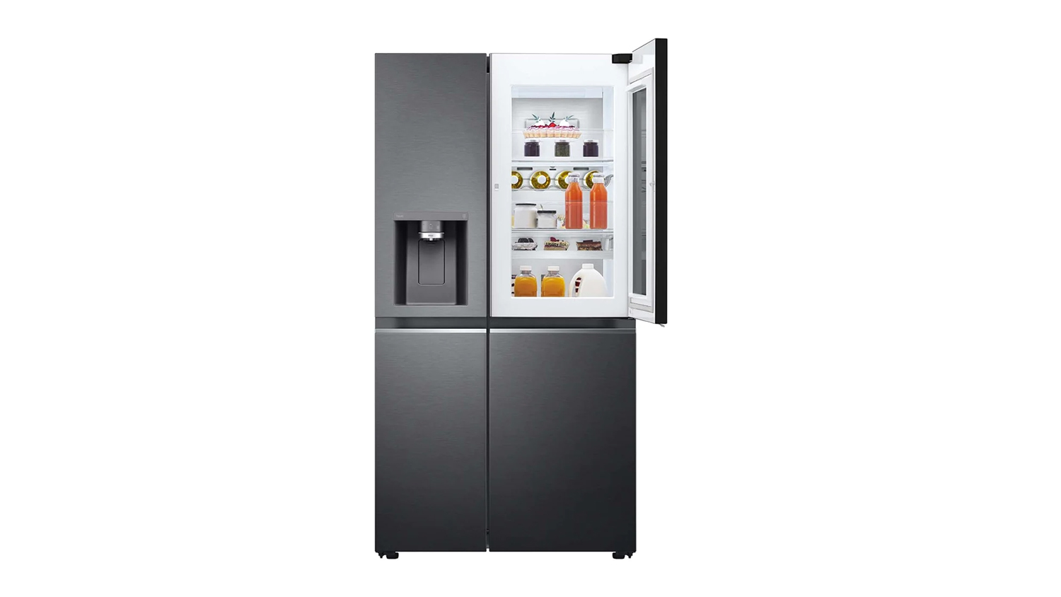 LG 635L Side By Side Fridge Freezer with Ice and Water Dispenser Matte Black (GSV635MBLC
