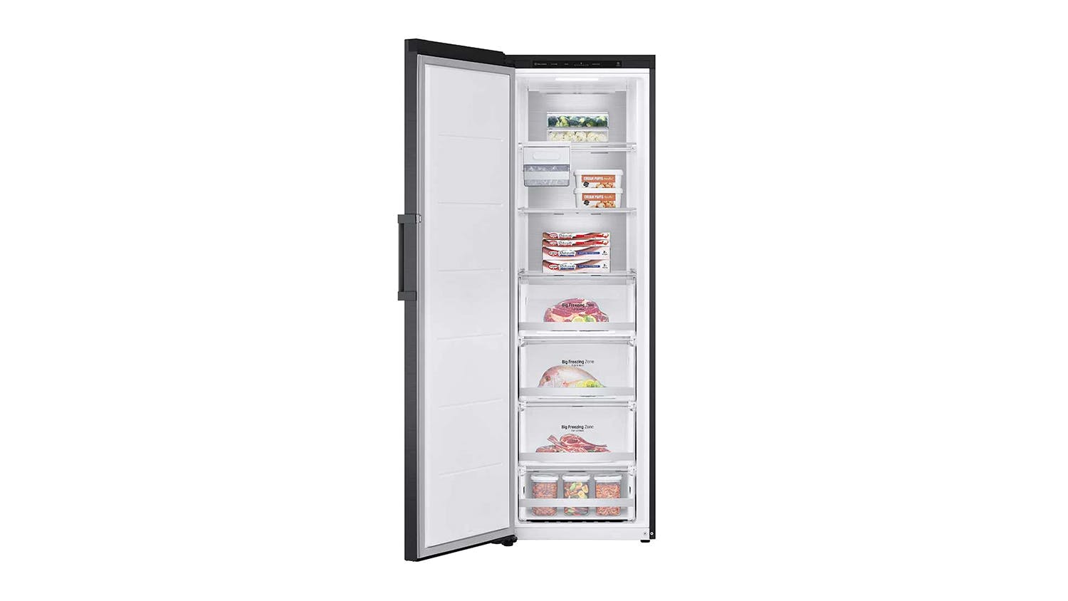 LG 324L Single Door Vertical Freezer - Matte Black
