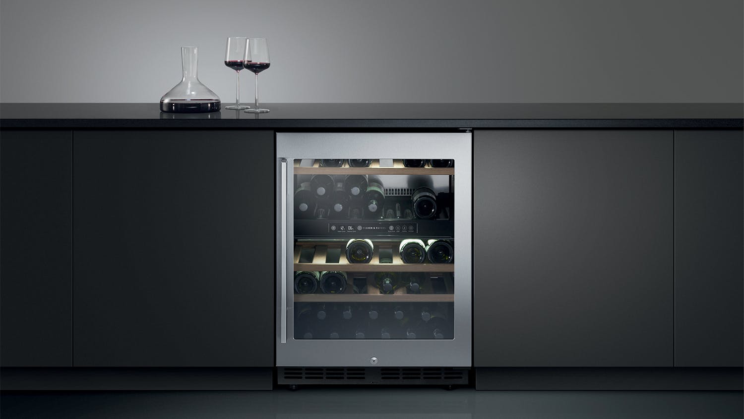 Fisher & Paykel 38 Bottle Dual Zone Right Hand Wine Cabinet - Stainless Steel