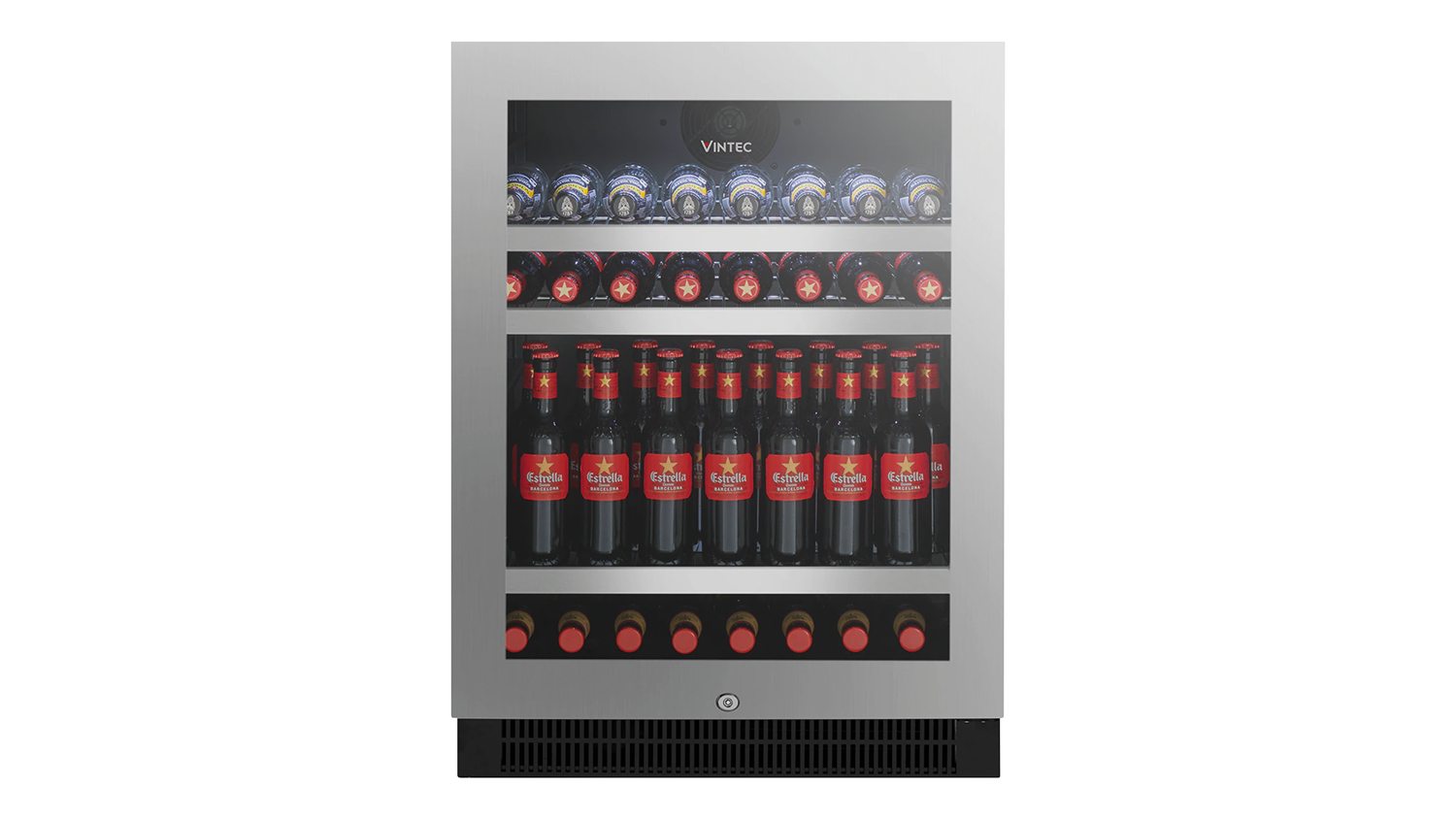 Vintec 100 Beer Bottle Beverage Centre Bar Fridge Stainless Steel